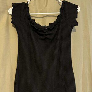 Womens Black ribbed dress